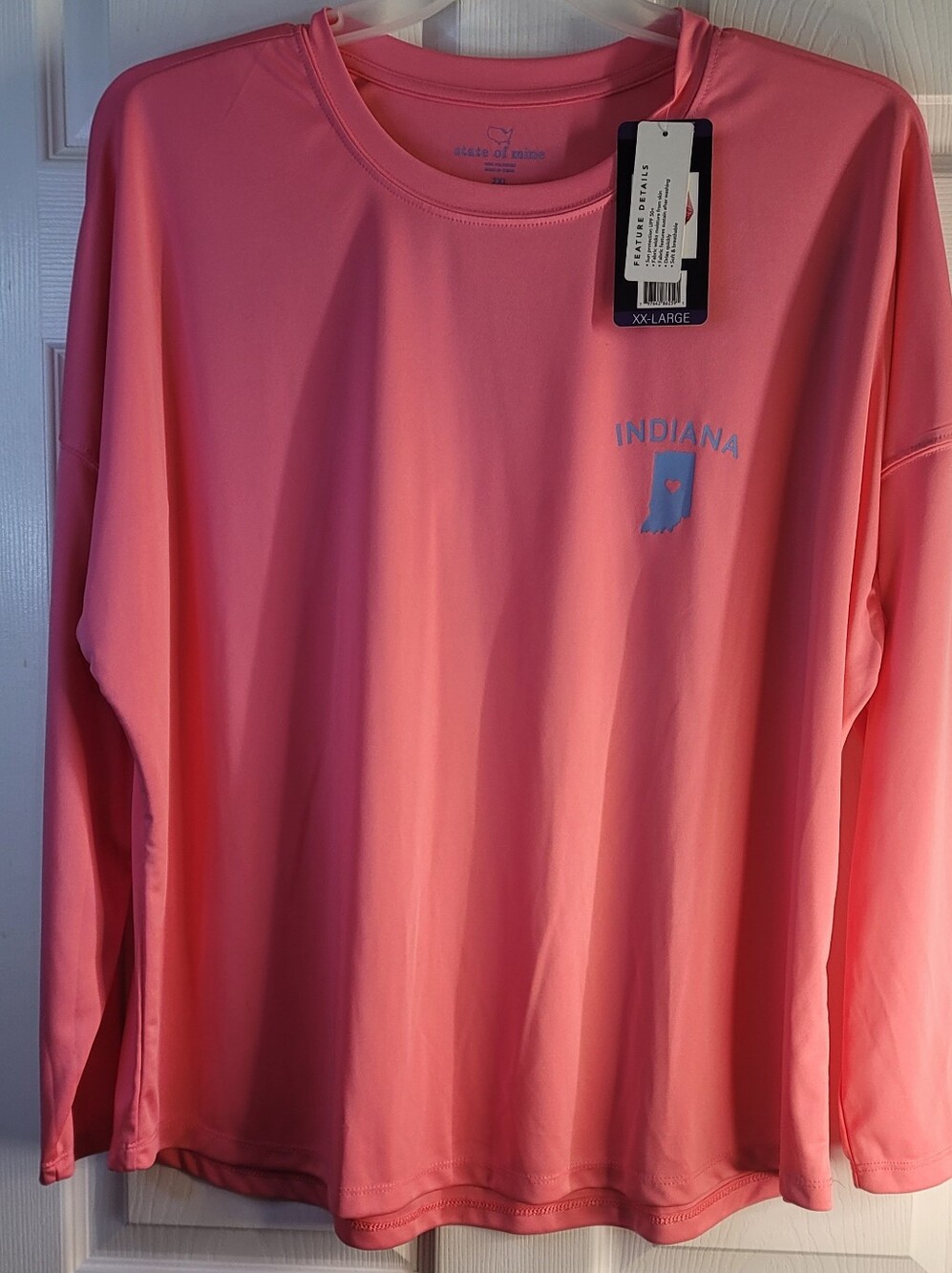 Women’s Long Sleeve - Coral Pink & Blue Indiana Graphic